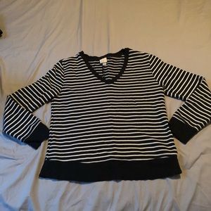 A New Day Black & White Striped Sweater